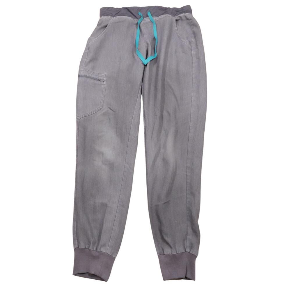 FIGS Women’s Technical Collection Scrub Pants Gray Size S Zip Pocket Joggers